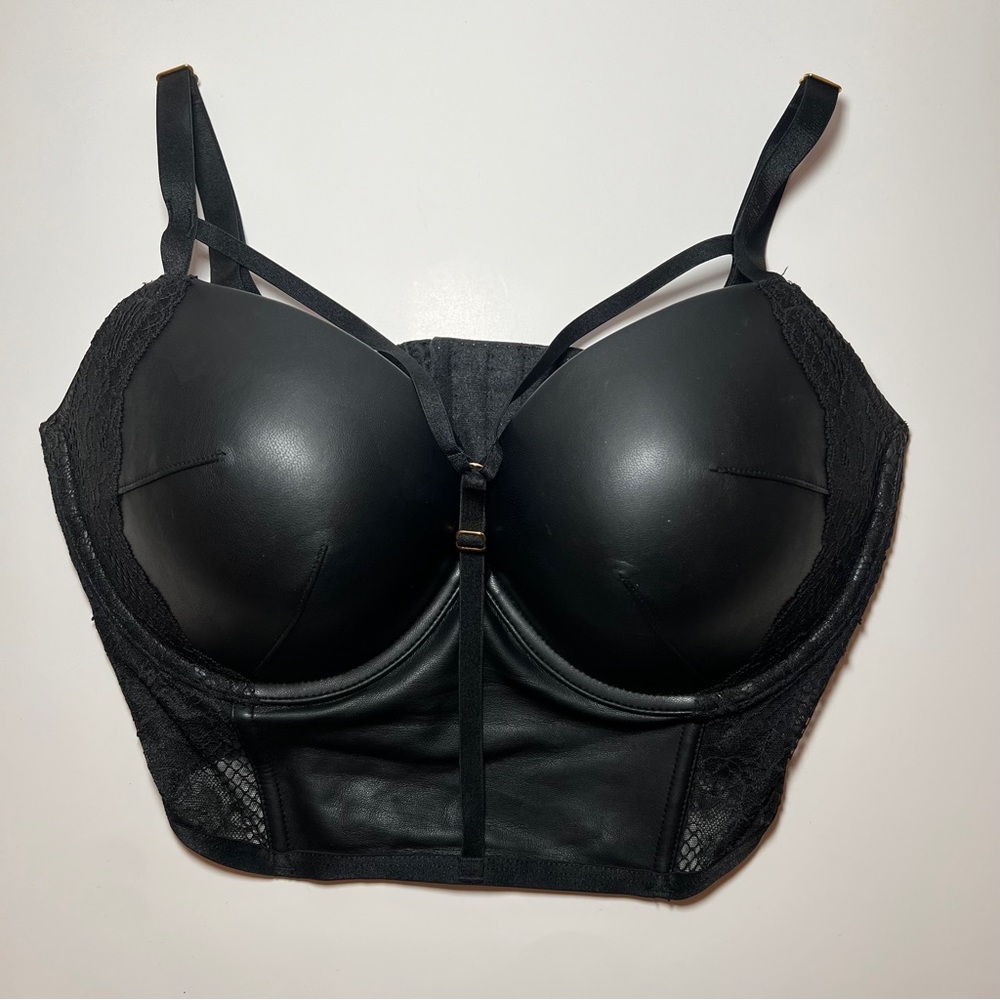 Victoria’s Secret Faux Leather Bustier Top Size 36DD